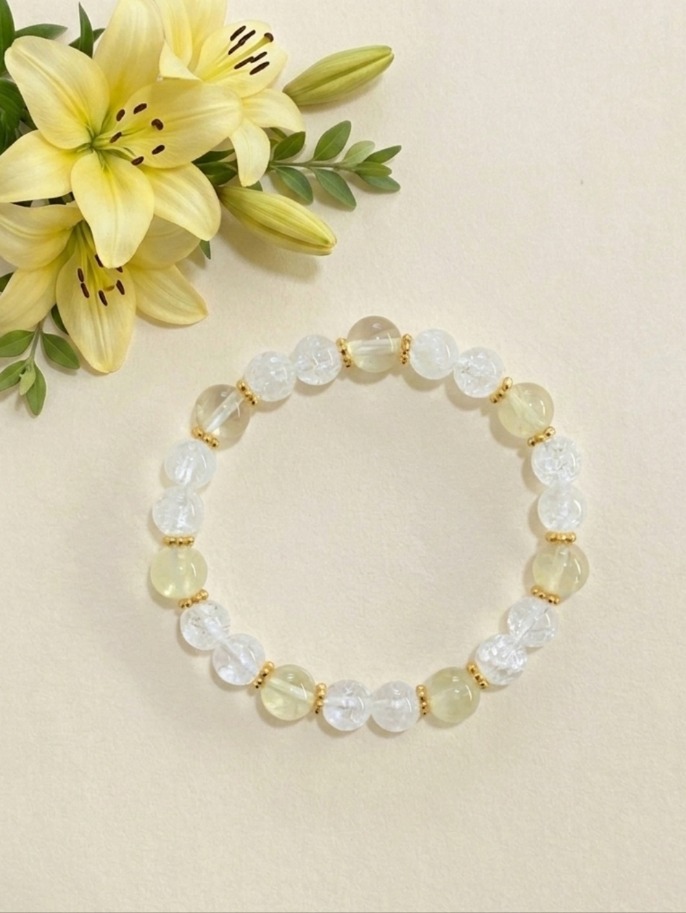 Lemon/Crackle Quartz Bracelet